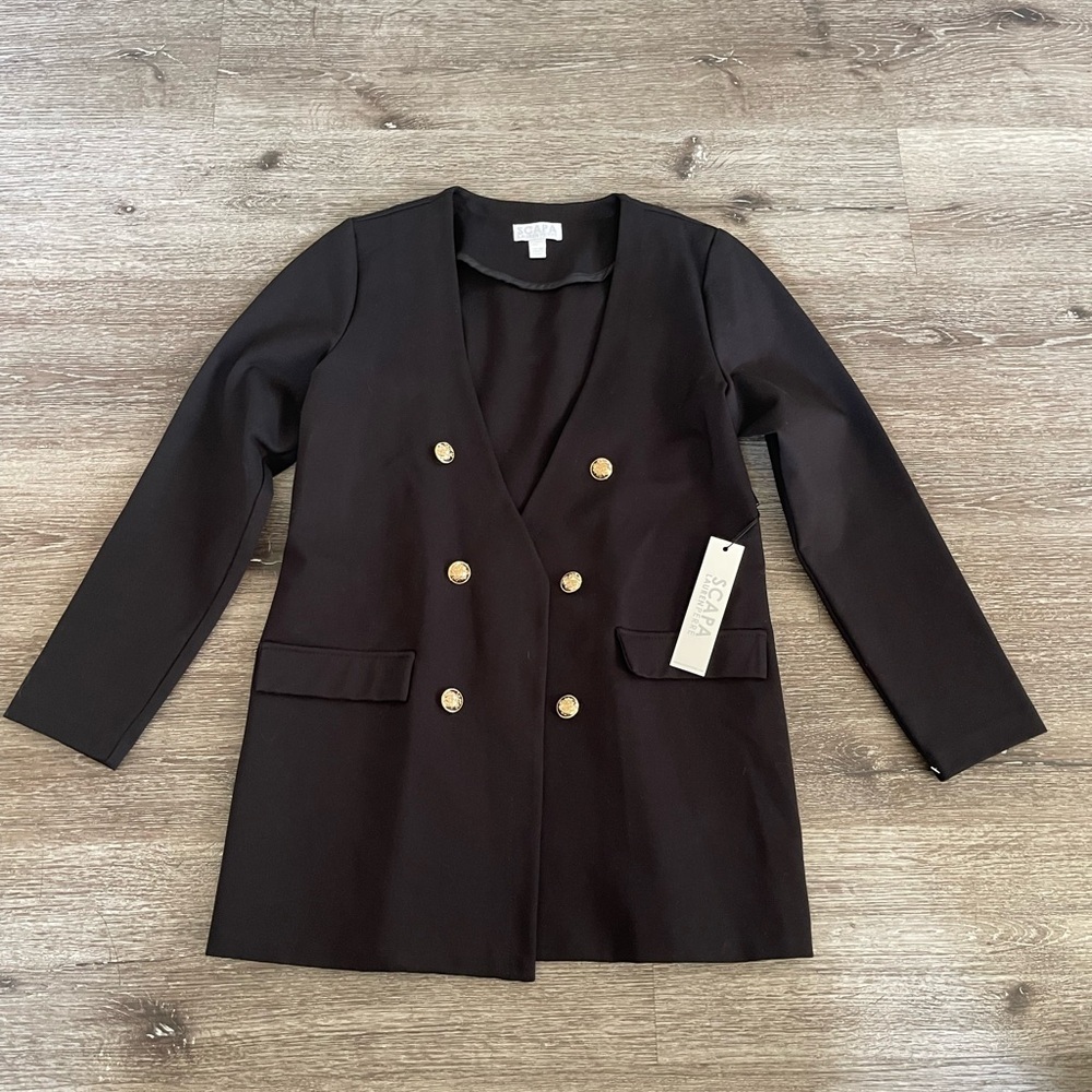 Scarpa Black and Gold Double-Breasted Blazer - Picture 2 of 9
